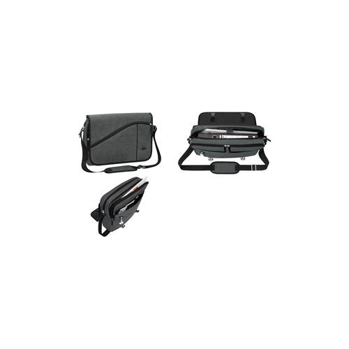 WEDO Notebook-Umhängetasche Messenger Bag COLLEGE, grau aus Polyester, Leinenstruktur, Notebookfach für Notebooks - 1 Stück (59 353012) afbeelding 1