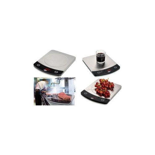 WEDO Elektronische Universalwaage Profi Steel Tragkraft: 10 kg, Farbe: silver/black, LCD-Display, - 1 Stück (48 110054) afbeelding 1