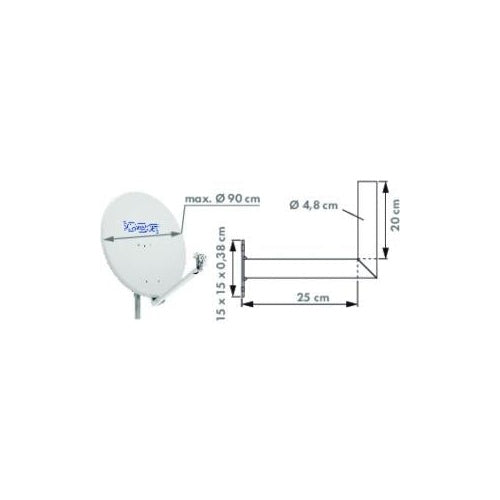 Schwaiger Wandhalter Alu, Kunststoffkappe 25cm (WAH25A001) afbeelding 1