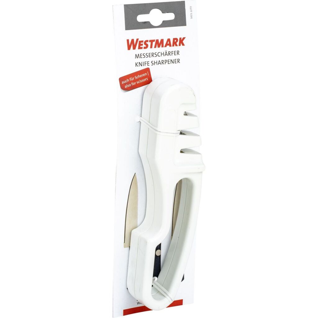 Westmark Knife-Scissor Sharpener White - Ergonomic Handle