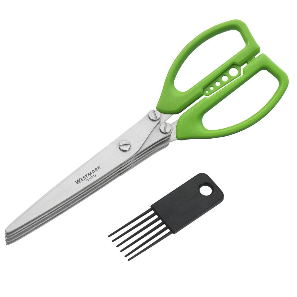 Westmark Herb Scissors + Comb 20 cm Green - 5 Stainless Steel Blades