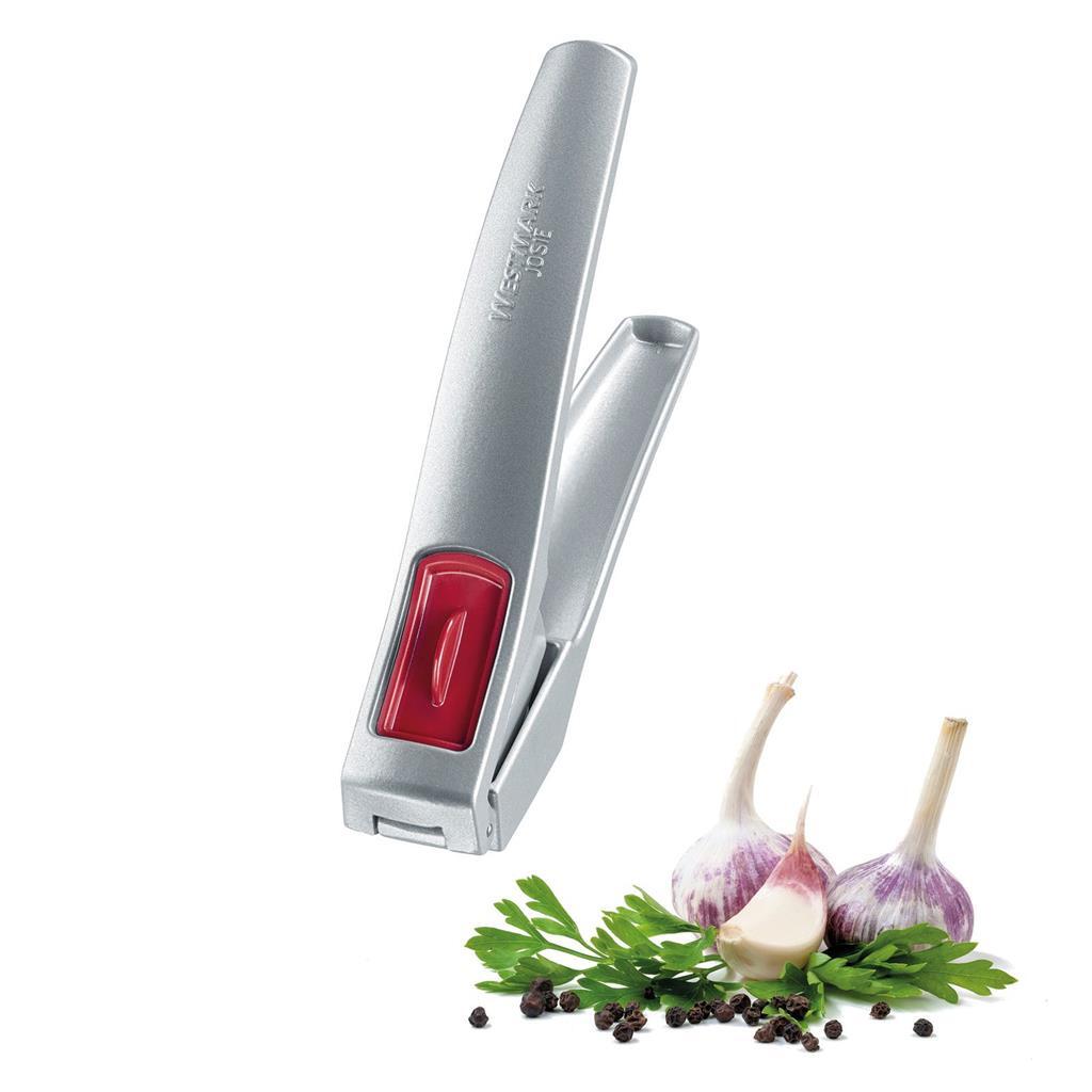 Westmark Garlic Press - Silver/Red - Easy to Use and Clean
