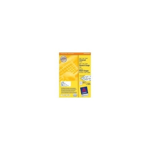 Avery - Mehrzwecketiketten - weiß - 70 x 36 mm 2400 Etikett(en) (100 Bogen x 24) (3475) afbeelding 1