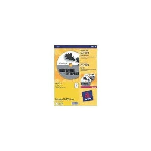 Avery CD/DVD Labels Classic Size - CD/DVD-Etiketten - weiß - 100 Stck. (L6043-100) afbeelding 1