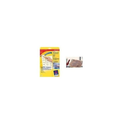 Avery Zweckform J4720 - Polyester-Klebeetiketten - klar - 21,2 x 45,7 mm - 1200 Etikett(en) (25 Bogen x 48) (J4720-25) afbeelding 1