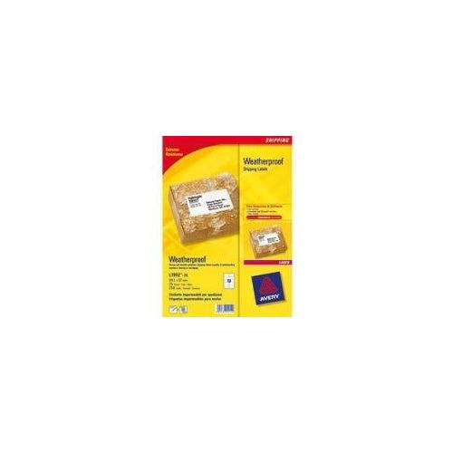 Avery Zweckform L7992 - Permanente selbstklebende wetterfeste Versandetiketten - weiß - 57 x 99,1 mm - 250 Etikett(en) (25 Bogen x 10) (L7992-25) afbeelding 1