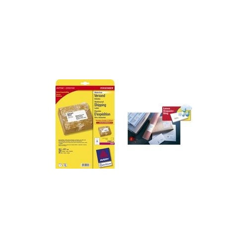 Avery Zweckform L7993 - Permanente selbstklebende wetterfeste Versandetiketten - weiß - 67,7 x 99,1 mm - 200 Etikett(en) (L7993-25) afbeelding 1