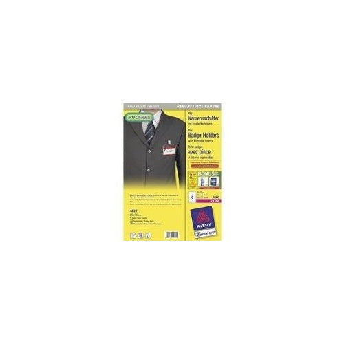 Avery Clip badge - Durchsichtig - 60 x 90 mm 32 Etikett(en) (4 Bogen x 8) Namensetiketten afbeelding 1