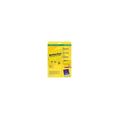 Avery Durable Labels - Polyester-Klebeetiketten - Gelb - A4 (210 x 297 mm) - 20 Etikett(en) (20 Bogen x 1) (L6111-20) afbeelding 1