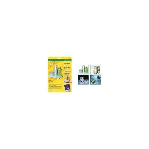 Avery - Permanent selbstklebende Polyesteretiketten, glänzend - Crystal Clear - 40 mm rund - 600 Etikett(en) (25 Bogen x 24) (L7780-25) afbeelding 1