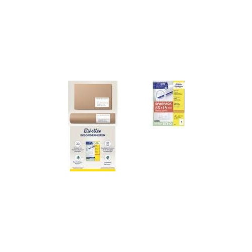 Avery-Zweckform 4780-65 Universal-Etiketten 48.5 x 25.4 mm Papier Weiß 65 Blatt Permanent haftend Tintenstrahldrucker, Laserdrucker, Farblaserdrucker, (4780-65) afbeelding 1
