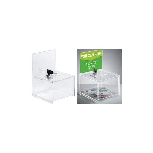 sigel Aktionsbox, Acryl (B)150 x (T)150 x (H)220 mm glasklar, UV-beständig, abschließbares Zylinderschloss, - 1 Stück (VA151) afbeelding 1