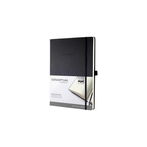 sigel Notizbuch "CONCEPTUM", DIN A4+ hoch, kariert, 97 Blatt edle "Softwave"-Oberfläche in schwarz, Seiten in chamois, - 1 Stück (CO115) afbeelding 1