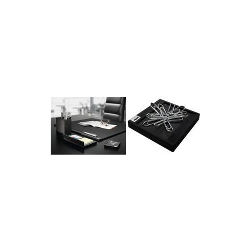 sigel Klammern-Spender "cintano:S", saphirschwarz Klammernhalter aus Lederimitat, zentraler Magnet (SA536) afbeelding 1