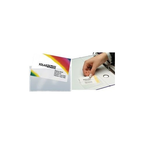 sigel Visitenkarten-Taschen, aus PP, selbstklebend, glasklar für Karten bis 90 x 55 mm, mit Selbstklebe-Rückseite (VZ115) - 4004360937293 - image 1