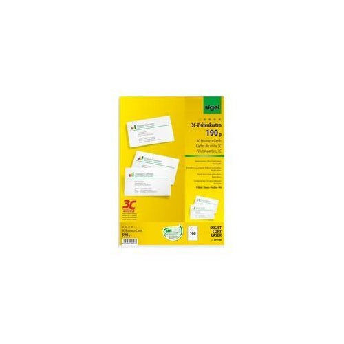 Sigel Business Card 3C LP796 - Visitenkarten - hochweiß - 85 x 55 mm - 225 g/m2 - 400 Karte(n) (40 Bogen x 400) (LP796) afbeelding 1