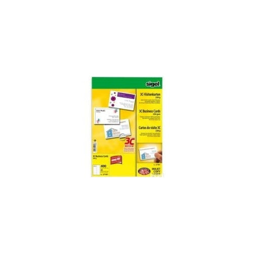 Sigel LP801 - Visitenkarten - hochweiß - 85 x 55 mm - 250 g/m2 - 400 Karte(n) (40 Bogen x 10) (LP801) afbeelding 1