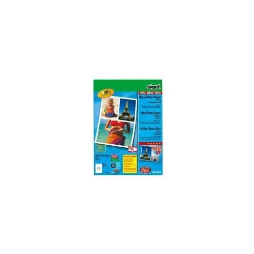 Sigel Ultra IP639 - Glänzend - A4 (210 x 297 mm) - 190 g/m² - 50 Blatt Fotopapier (IP639) afbeelding 1