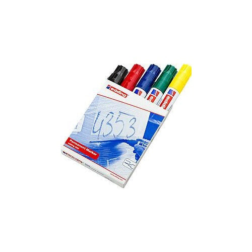 Edding 800 Permanent-Marker Meißel Schwarz - Blau - Grün - Rot - Gelb 5 Stück(e) (4-800999) afbeelding 1