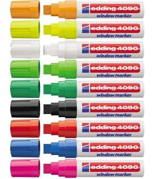Edding 4090 Kreidestift Schwarz - Grün - Pink - Rot - Weiß 5 Stück(e) (4-4090999) afbeelding 1