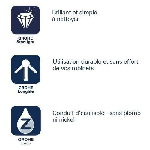 Mitigeur monocommande Evier - GROHE - 31554001 - Col de cygne - Chromé - Métal - Gris afbeelding 5