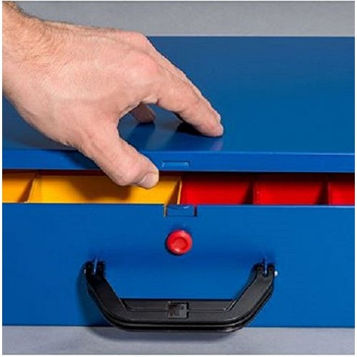 allit Metall-Kleinteilekoffer EuroPlus Pro M 44H-48, blau aus pulverbeschichtetem Stahlblech, Kunststoffgriff, - 1 Stück (454123) afbeelding 2