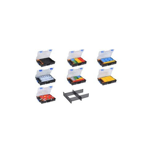 allit Kleinteilekoffer EuroPlus Pro >K<44.76/19, 19 Fächer aus schlagfestem Polypropylen (PP), 4 Trennstege, - 1 Stück (454223) afbeelding 1