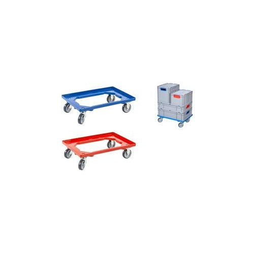 allit Transportroller ProfiPlus EuroRoll OS 600, blau Rahmen aus stabilem Kunststoff, 4 Lenkrollen, - 1 Stück (456856) afbeelding 1