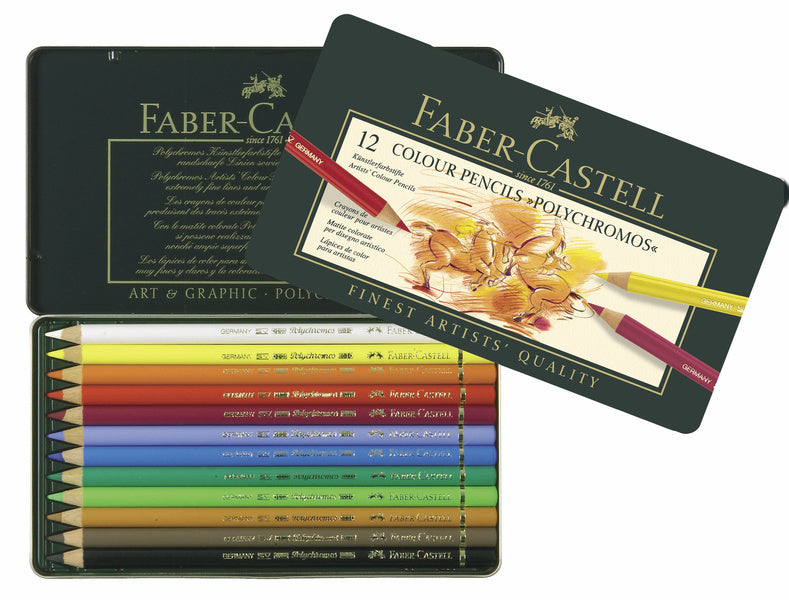 Faber Castell FC-110012 Polychromos Colored Pencil Case of 12
