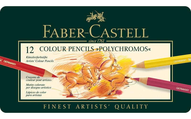 Faber Castell FC-110012 Kleurpotlood Polychromos 3,8mm Kerndikte Etui à 12 Stuks afbeelding 1