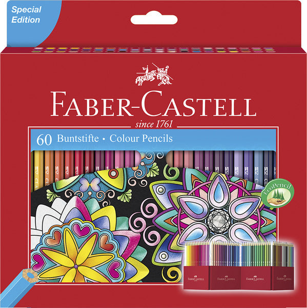 Faber-Castell FC-111260 Colored Pencils Hexagonal Case 60 Pieces