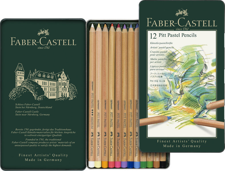 Faber-Castell FC-112112 Pastel Pencil Metal Case A 12 Pieces