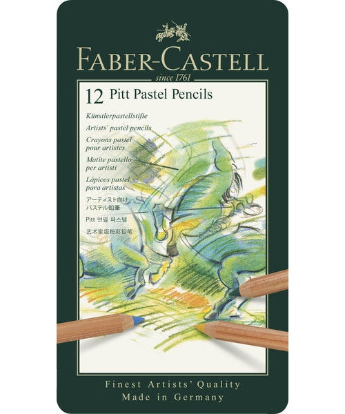 Faber Castell FC-112112 Pastelpotlood Faber-Castell Pitt Metalen Etui A 12 Stuks afbeelding 1