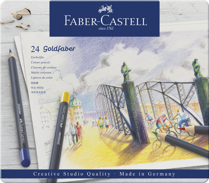 Faber-Castell Colored Pencil Set 24 Pieces Goldfaber Tin Case FC-114724