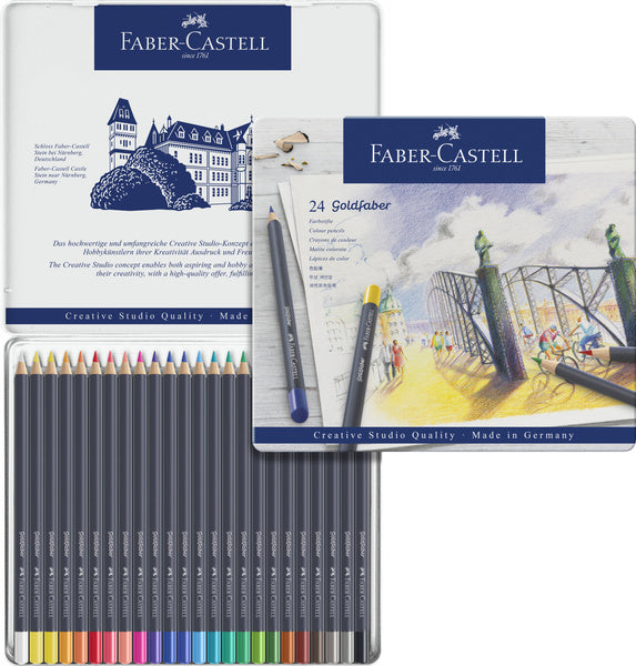 Faber-Castell Colored Pencil Set 24 Pieces Goldfaber Tin Case FC-114724