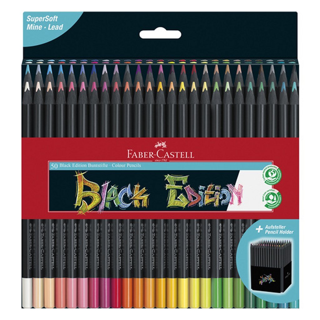 Faber-Castell Black Edition Colored Pencils Set 50 Pieces FC-116450