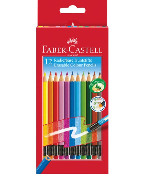 Faber Castell FC-116612 Kleurpotlood Uitgumbaar Etui 12 Stuks afbeelding 1