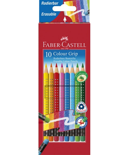 Faber Castell FC-116613 Kleurpotlood Faber-Castell GRIP 2001 Uitgumbaar Etui à 10 Stuks afbeelding 1