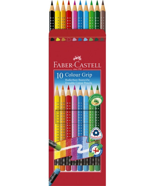 Faber Castell FC-116613 Kleurpotlood Faber-Castell GRIP 2001 Uitgumbaar Etui à 10 Stuks afbeelding 2