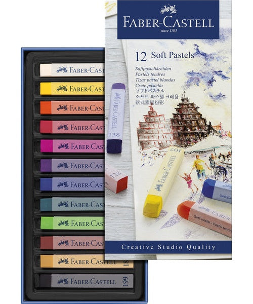Faber Castell FC-128312 Pastelkrijt Creative Studio Softpastel 12 Delig Etui afbeelding 2