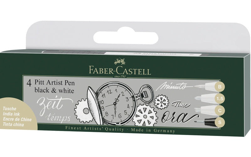 Faber Castell FC-167151 Tekenstift Faber-Castell Set Pitt Artist Pen Zwart En Wit afbeelding 1