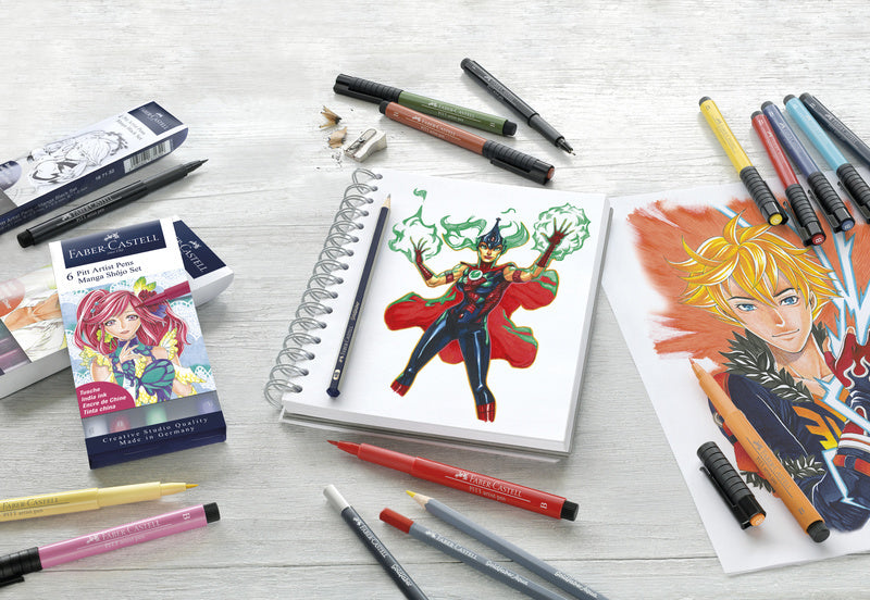 Faber-Castell Drawing Pen Pitt Artist Pen Manga 6-piece Case Shôjo FC-167155
