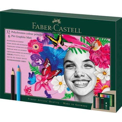 FABER-CASTELL Polychromos & Pitt Graphite Matt Malset farbsortiert, 40 St. (210053) afbeelding 1