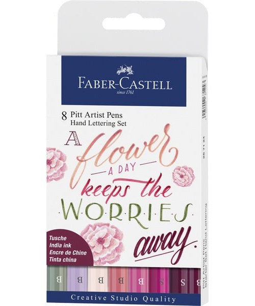 Faber Castell FC-267124 Tekenstift Faber-Castell Pitt Artist Pen Letteringset 8x afbeelding 1