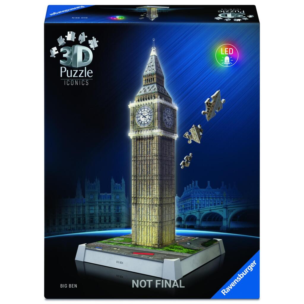 Ravensburger 3D Puzzle Big Ben + Light 216 Pieces - Iconic London Landmark