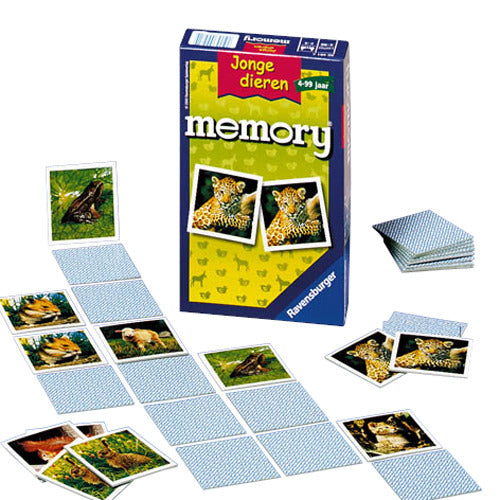 Ravensburger Memory Game Young Animals Pocket - Classic Game for 2-6 Players - Ages 3+
