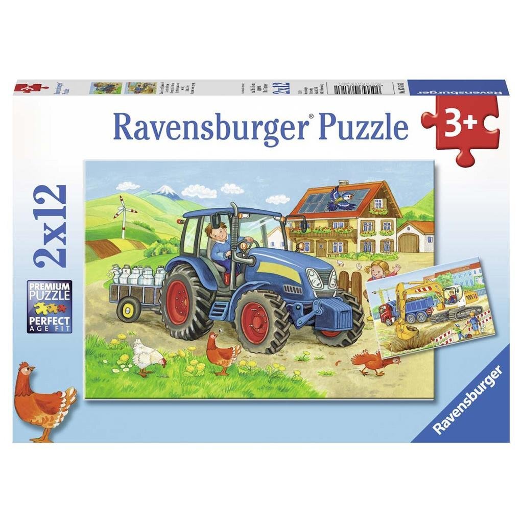 Ravensburger Puzzle Construction Site and Farm 2x12 Pieces