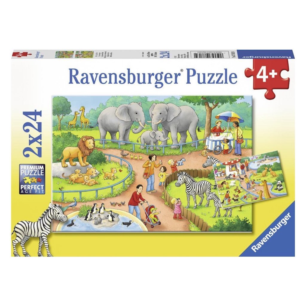 Ravensburger Puzzle Day at the Zoo 2x24 Pieces
