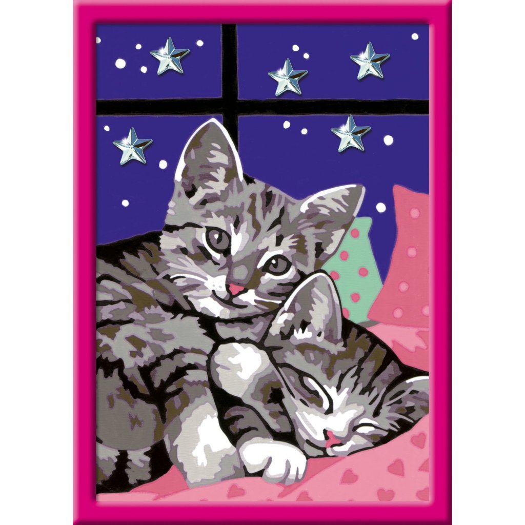 Ravensburger CreArt Paint by Numbers Sleeping Cats Glitter - Suitable for Ages 11+