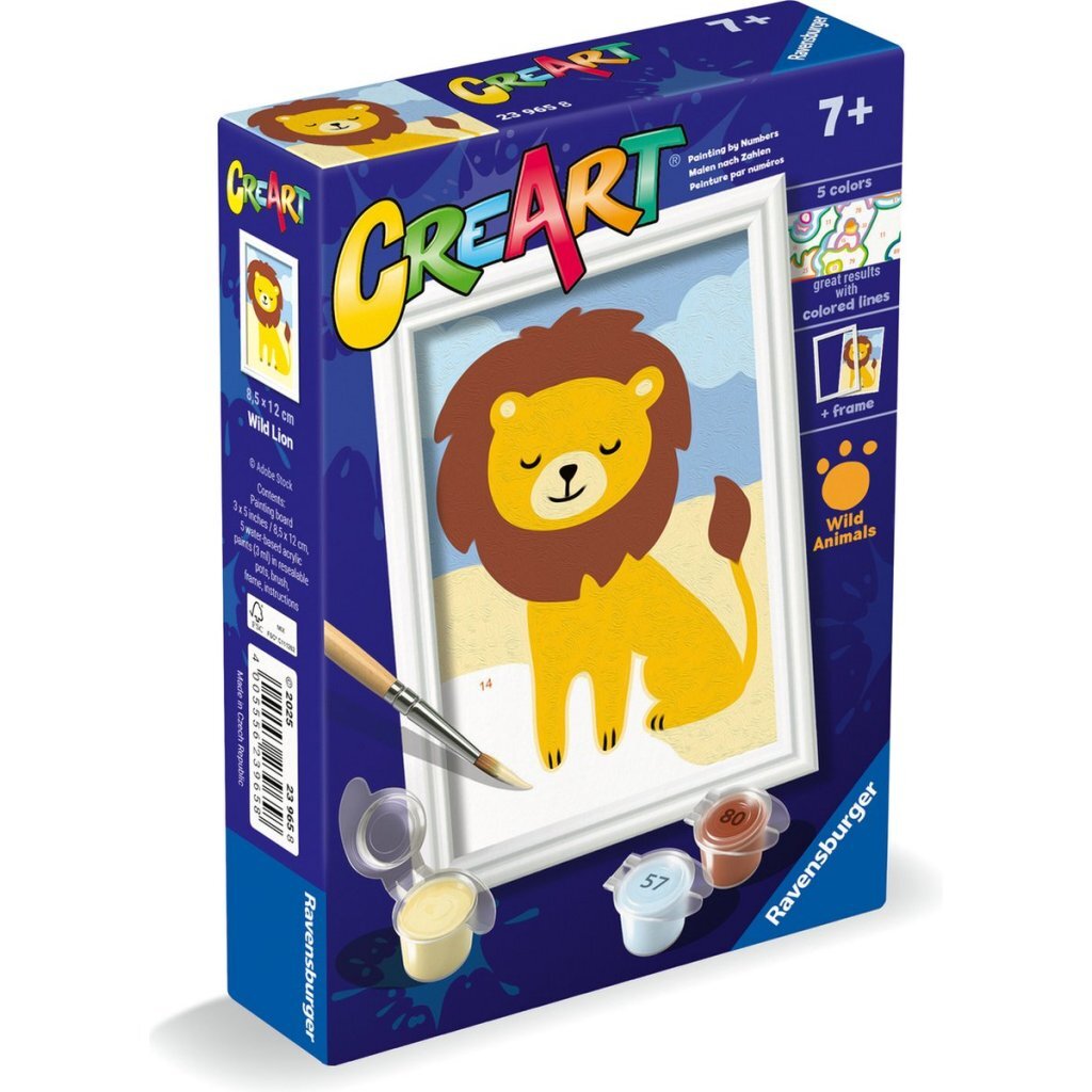 Ravensburger CreArt Paint by Number Wild Lion - 10 Colors - Suitable for Ages 7+